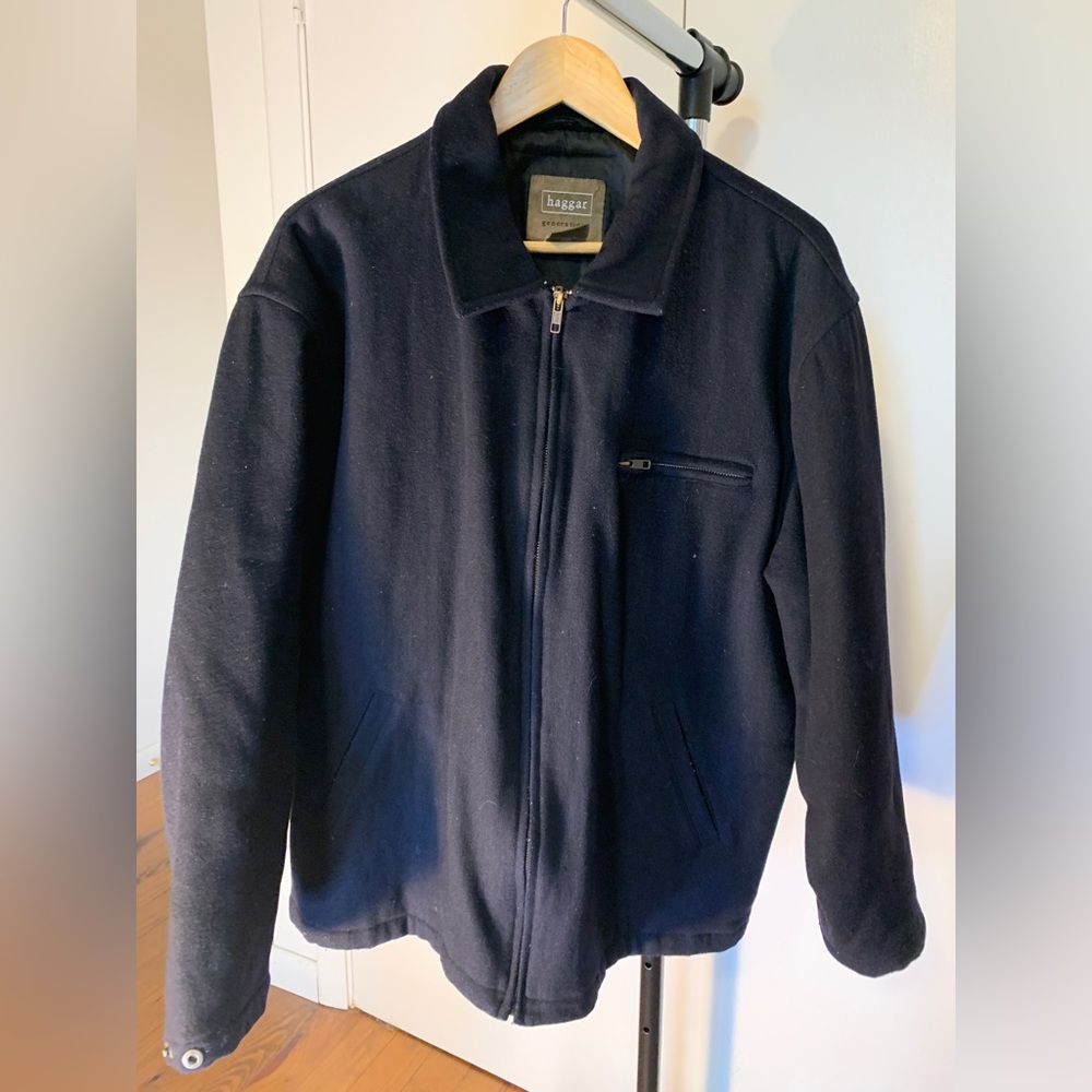 Haggar Generations Overcoat, M, Wool/Polyester
